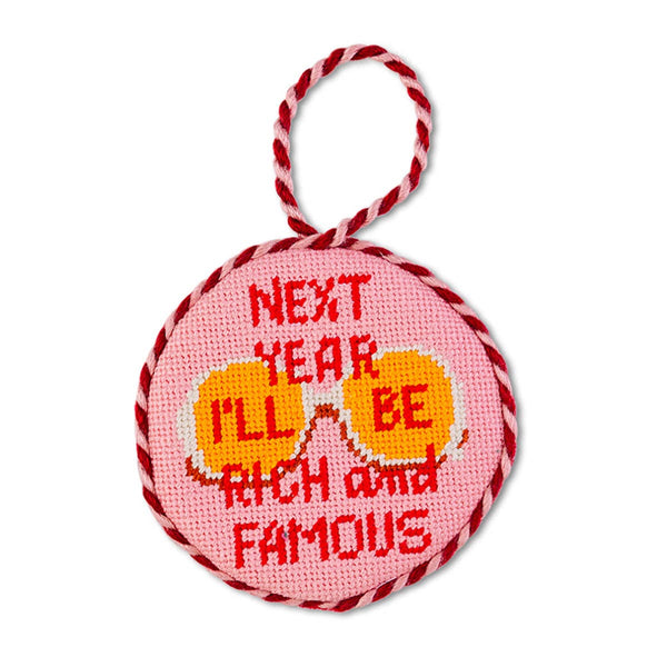 Furbish Studios Needlepoint Ornament - Rich And Famous