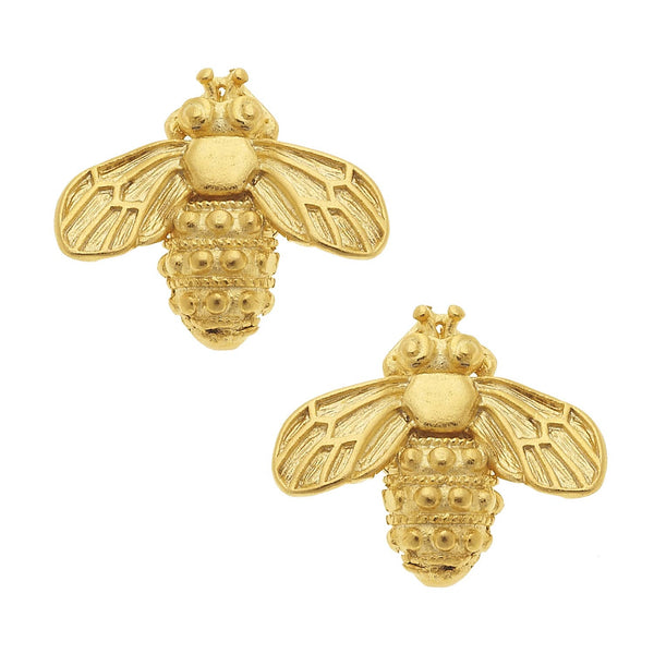 Gold Bee Stud Earrings