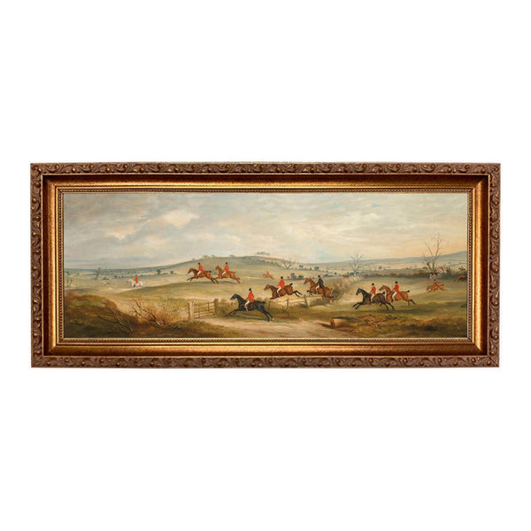 Quorn Hunt in Full Cry Fox Hunt Painting Print on Canvas