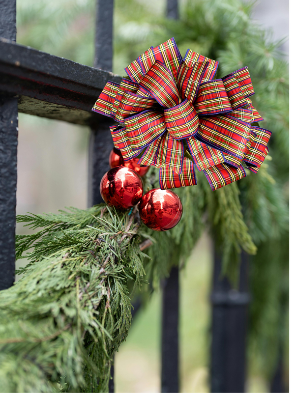 Tartan Plaid Carolers Bow
