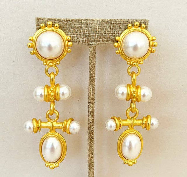 Extra large couture style pierced earrings.