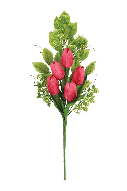 Seeded Berry Tulip Spray 28" Cerise