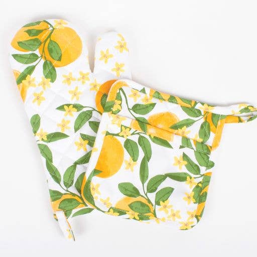 Orange Grove Oven Mitt Set