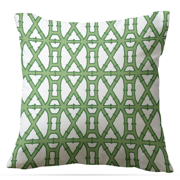 Bamboo Pillow-Indoor/Outdoor: 16" x 16" / Green / Yes