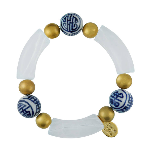 White 3 - Blue & White Charleston Bracelet