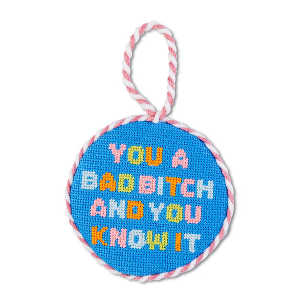 Furbish Studios Needlepoint Ornament - Bad Bitch