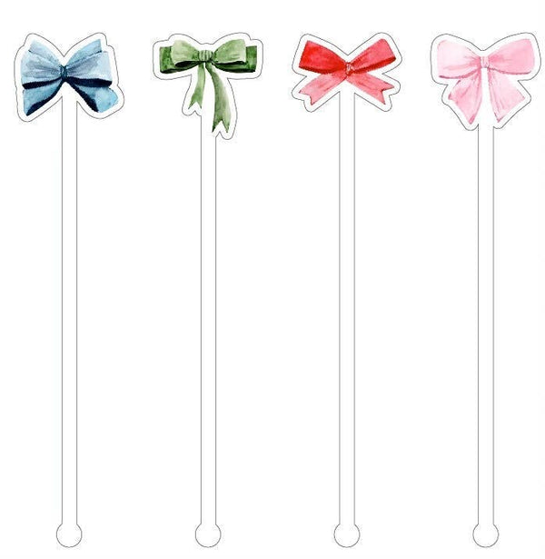 Acrylic Stir Sticks | Assorted Colored Bows