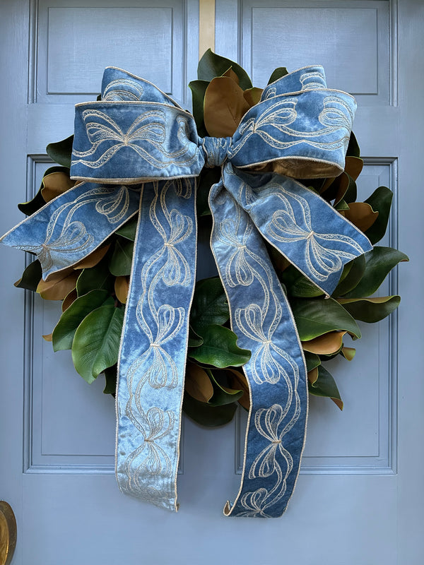 Simply Blue Velvet Bow