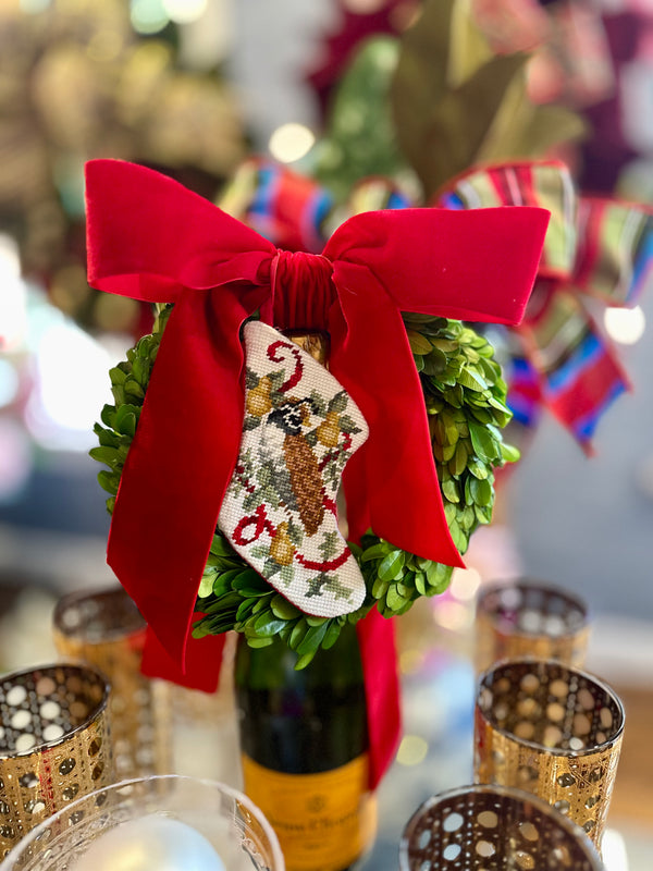 Darling Needlepoint Stocking Wreath