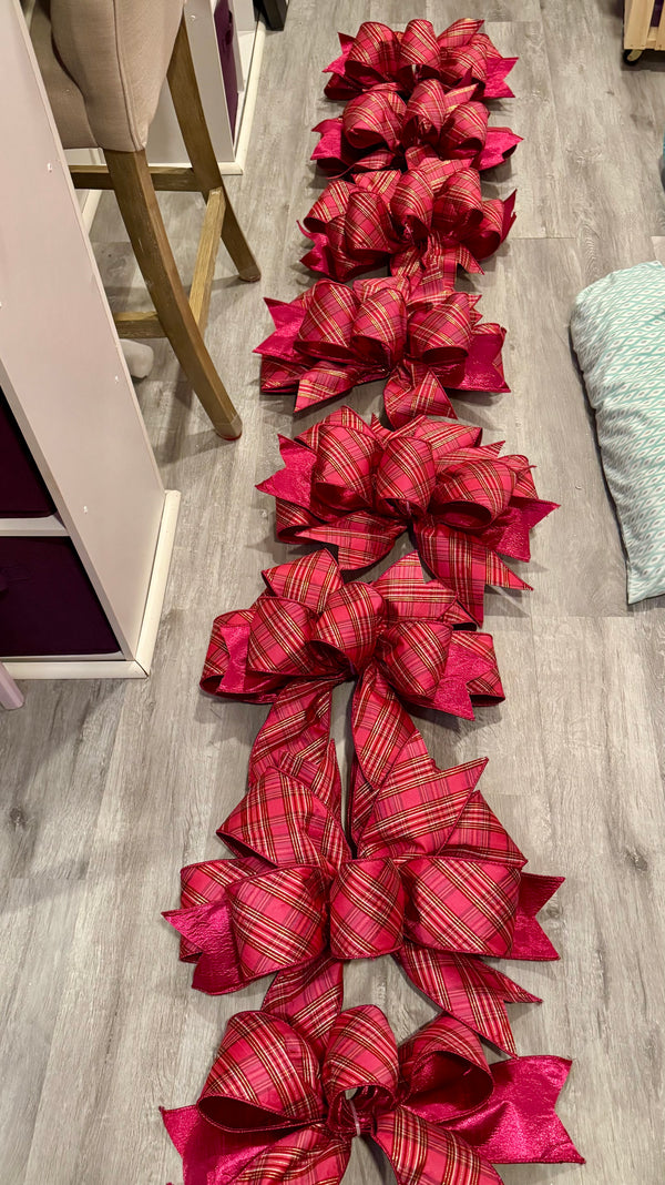 Raspberry Pink Plaid Bow