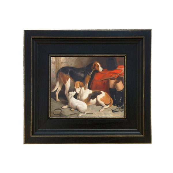 A Couple of Foxhounds with a Terrier Barraud Framed Print: 5" x 6"